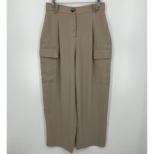 In Other Words River Island Pants Women's 12 Brown Cargo Pockets High Rise